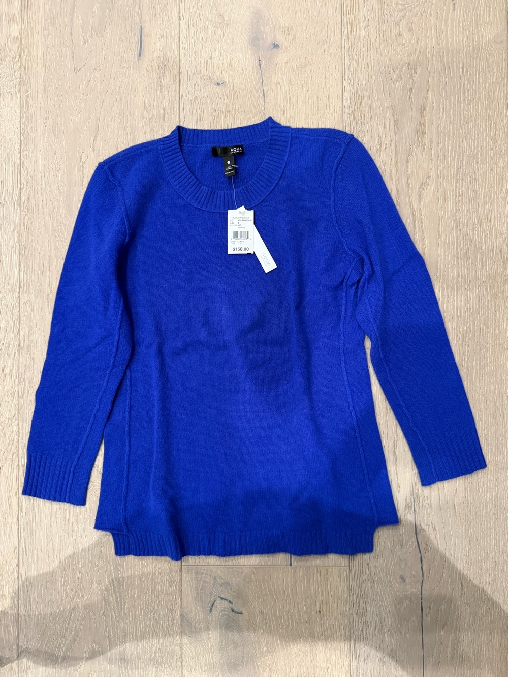 Aqua Cashmere Women’s Royal Blue Crewneck Sweater (NWT)